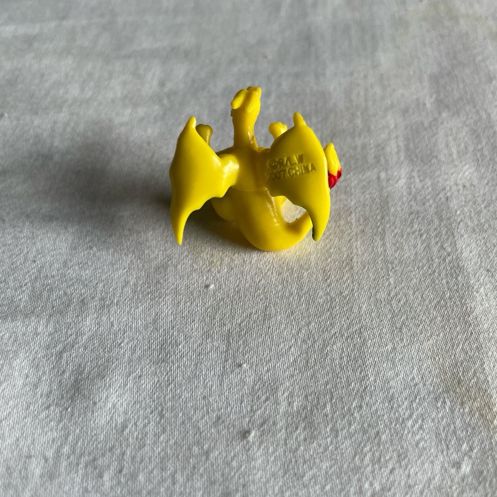 Charizard Yellow Dragon Figurine with Green and Red Accents - Picture 2 of 4